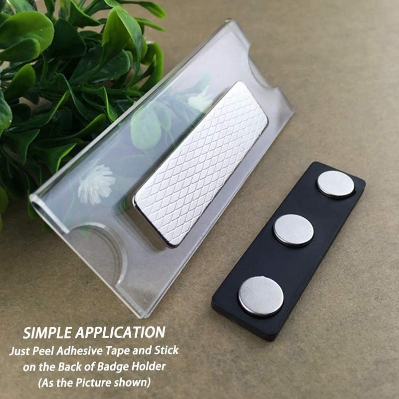Onwon 20 Pieces Name Badge Magnets Magnetic Name Tag Holders ID Fastener Clip with Three Premium Strength Neodymium Magnets and Adhesive Backing - No Holes in Your Fine Jackets or Shirts, Black - Image 5